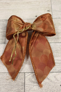 Set of 10 Christmas Holiday Bows - Brown & Gold - Trees, Decorating, Gifts