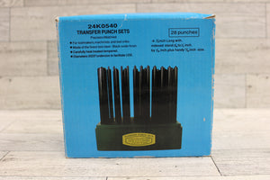 28 Piece Transfer Punch Set - 24K0540 - 3/32" to 1/2"+17/32" Steel 4 7/8" L -New