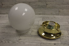 Load image into Gallery viewer, Overhead Lighting White Globe Ceiling Light - M1061-01 - Brass Finish - New