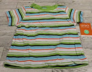 Carter's Striped Short Sleeve Polo T-Shirt - 18 Months - New
