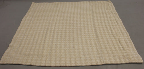 Euro Diamond Stitch Cotton Linen Quilt Pillow Sham - Tan & White - Used