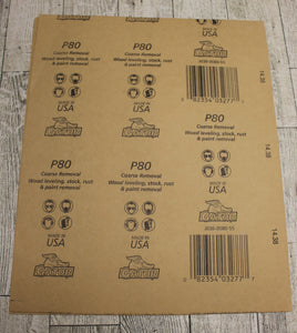 Gator 11 " L x 9 " W 80 Grit Medium Aluminum Oxide Sandpaper - Pack of 2 Sheets