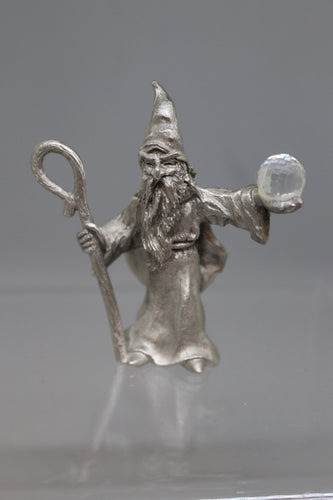 1984 Pewter Spoontiques 538 Wizard with Crystal Ball & Staff - Used