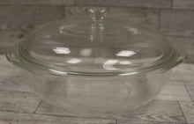 Load image into Gallery viewer, Pyrex 024 2.12 Qt Clear Glass Round Casserole Baking Dish with Lid - Used