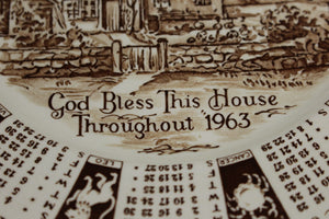 VTG Royal Staffordshire "God Bless This House Throughout 1963" Zodiac Plate