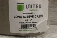 Load image into Gallery viewer, United Long Sleeve Base Crew T-Shirt - Large Regular - Sand Tan - Choose Layer