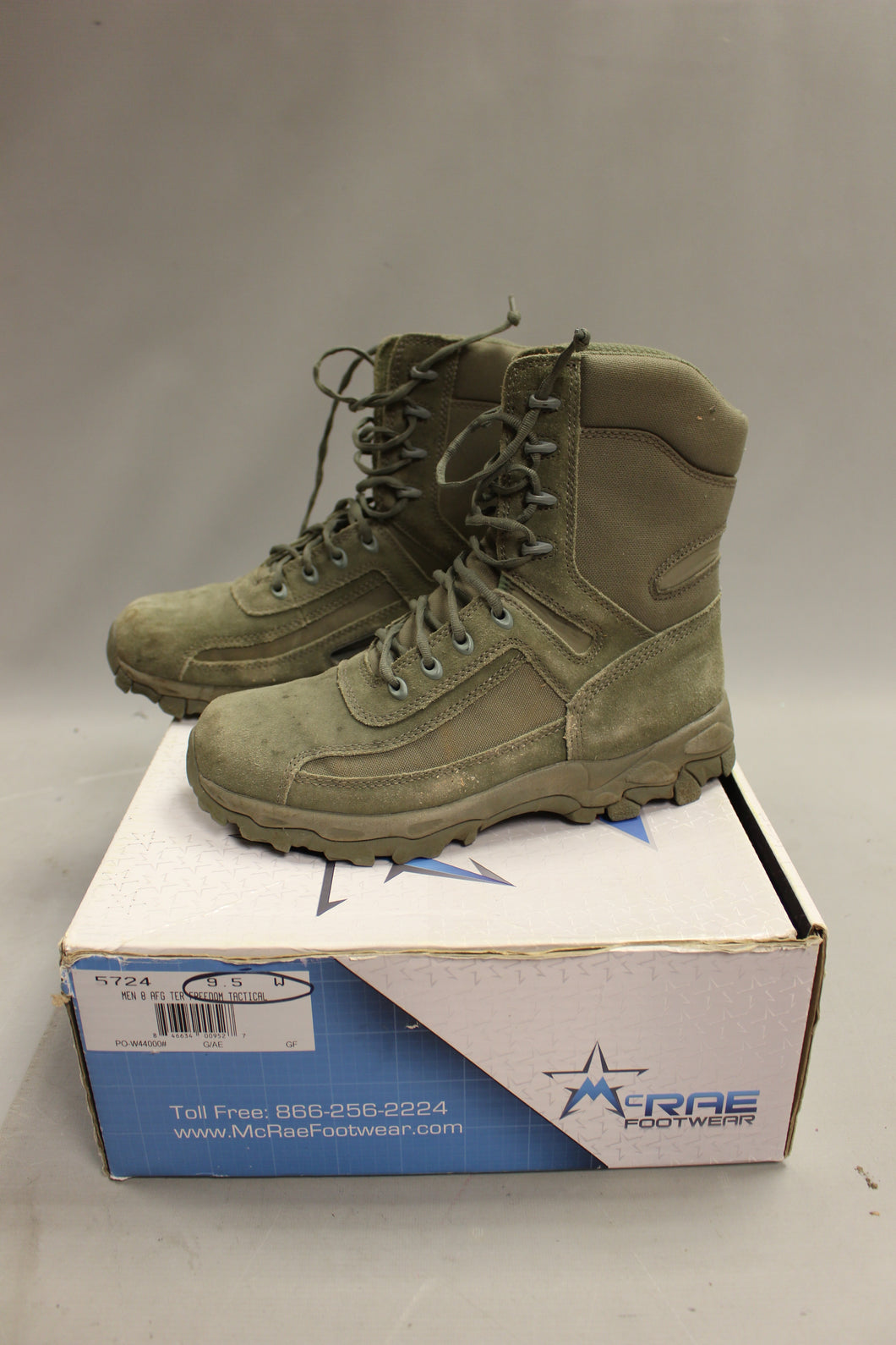 Men's McRae Sage Green Tactical Combat Boots - 9.5 W - Used