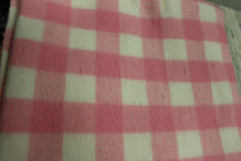 Load image into Gallery viewer, Vintage Stevens-Utica Pink Checked Blanket - 84&quot; x 68&quot; - Used
