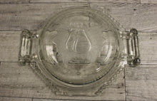 Load image into Gallery viewer, Pear Embossed Saw Tooth Serving Plate Dish with Handles - Clear