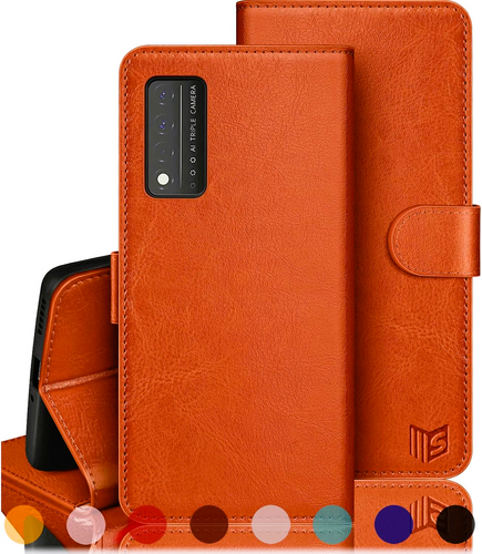 Suanpot T-Mobile Revvl V+/V Plus 5G Wallet Case - Credit Card Holder - Orange
