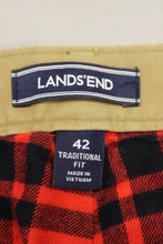 Load image into Gallery viewer, LL Bean Men&#39;s Tan Trousers with Plaid Lining - Size: 42 - Used