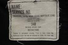 Load image into Gallery viewer, Vintage 1975 US Navy Wool Serge Trousers - Size: 34R - 8405-00-153-8179 - Used