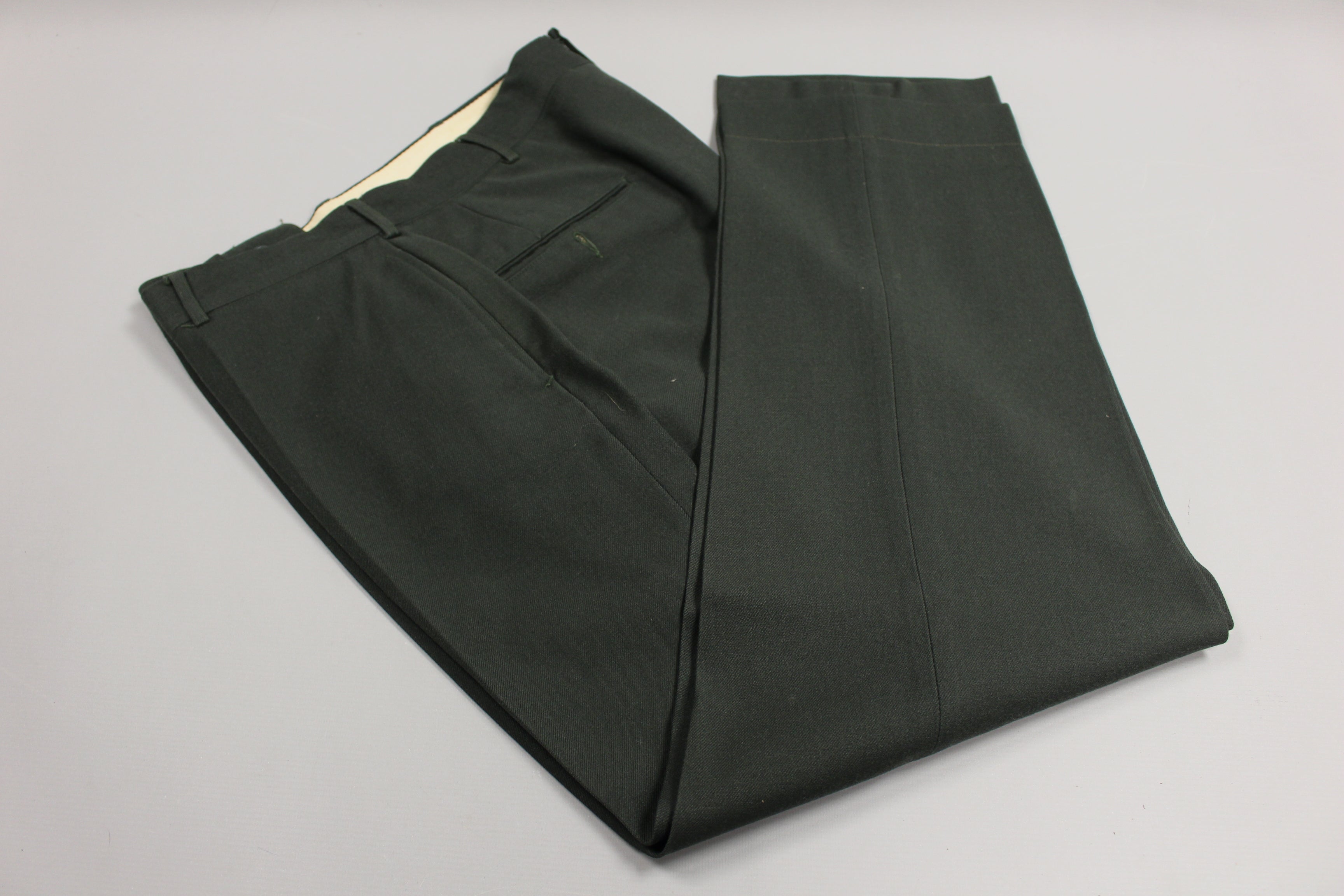 US Army Men's 100% Wool Serge Green Trousers - 32 x 38 Extra Long