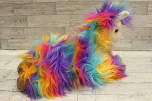 Russ/Kelly Toy Fluffy Plush Rainbow Llama - Used