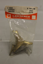 Load image into Gallery viewer, Lawrence Brass Plated Corner Braces - 130-1/2- DB - Set of 2 - New
