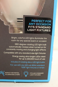 Smart Gear Rotating Disco LED Party Bulb Set - Set of 2 bulbs - New