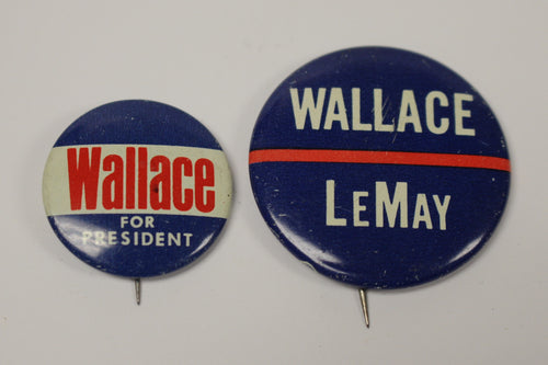 Wallace LeMay for President Presidential Campaign Buttons - Set of 2 - Used