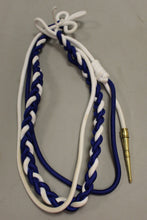 Load image into Gallery viewer, Blue and White Braided Uniform Shoulder Cord Aiguillette with Brass Metal Tip