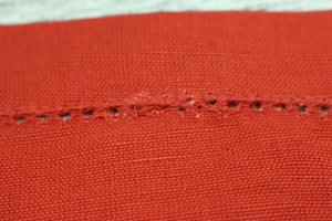 Pack of 12 Hemstitch Cloth Cocktail Napkins - 6 inch - Red - Used