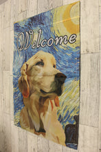 Load image into Gallery viewer, Starry Night and Dog Welcome Garden Flag - 12&quot; x 18&quot; - New
