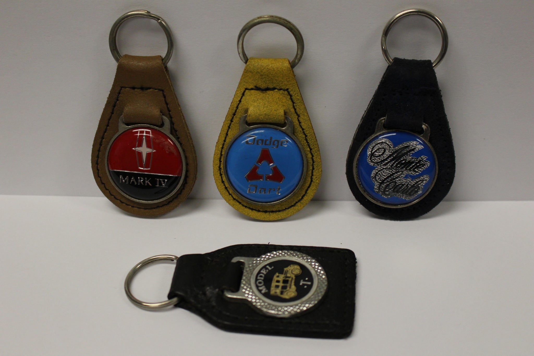 Vintage Leather Car Vehicle Keychains Dodge Dart Model T Mark IV M Military Steals and Surplus