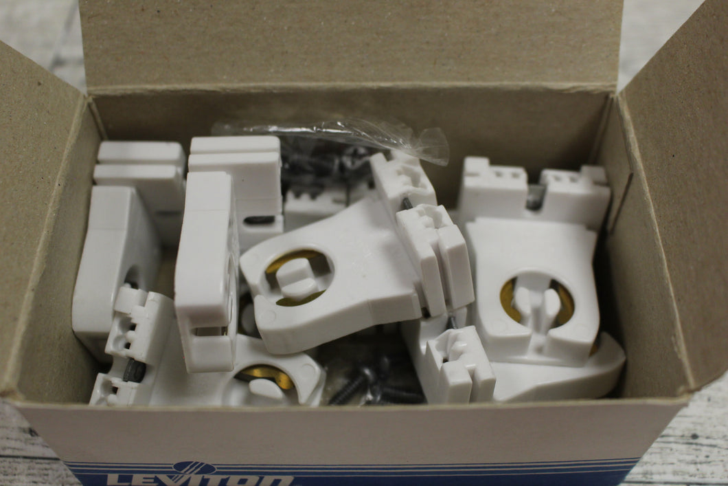 Set of 8 Leviton 105-13353-N Fluorescent Lampholder Pedestal Base - Open Box