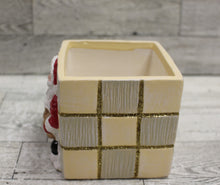 Load image into Gallery viewer, Christmas Santa Ceramic Square Holiday Cube for Candles or Crafts - New