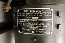 Load image into Gallery viewer, WW II US Navy Portable Gasoline Engine Generator - CCW-73037