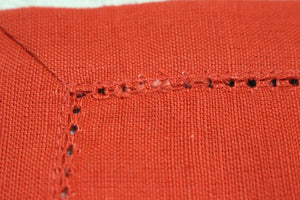 Pack of 12 Hemstitch Cloth Cocktail Napkins - 6 inch - Red - Used