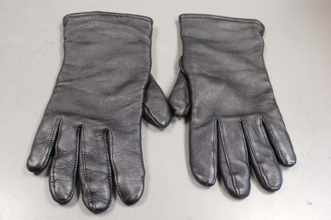 Military Black Unisex Leather Dress Gloves - Size: 7 - 8440-01-161-7131 - New