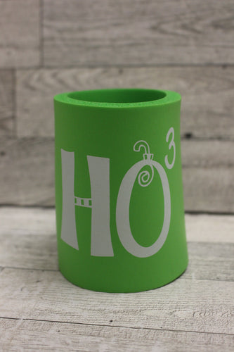 Christmas HO 3 Can Coozie - Lime Green - New