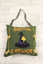 Load image into Gallery viewer, &quot;Broom Service&quot; Handmade Pillow Door Hanger - Used
