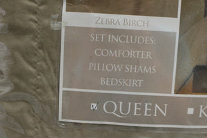 Morgan 4 Pc. Embossed Microfiber Comforter Set - Queen - Zebra Birch - New