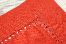 Load image into Gallery viewer, Pack of 12 Hemstitch Cloth Cocktail Napkins - 6 inch - Red - Used