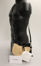 Load image into Gallery viewer, Brahmin Eliana Mini Raffia Drawstring Crossbody Bag - Black Folsom - New