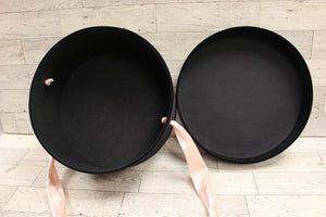 Vintage Velvet Hat Box - Black - Used