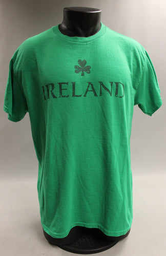 Gildan Ireland Short Sleeve T-Shirt - Green - Large - Used