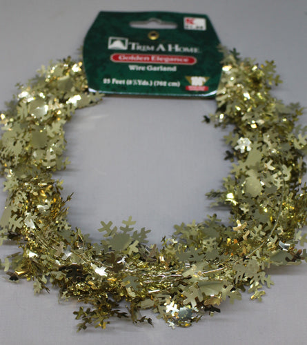 Trim A Home Golden Elegance Wire Garland - 25 Feet (8.5 Yards) - New