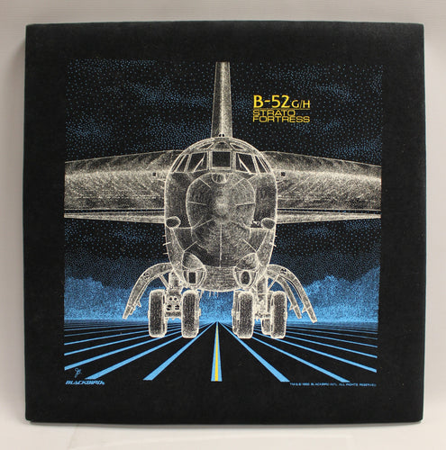 1986 Blackbird B-52 G/H Strato Fortress Velvet Poster Framed Wall Art - 20x20