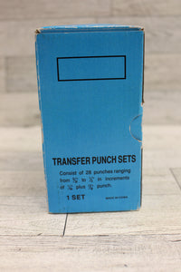 28 Piece Transfer Punch Set - 24K0540 - 3/32" to 1/2"+17/32" Steel 4 7/8" L -New