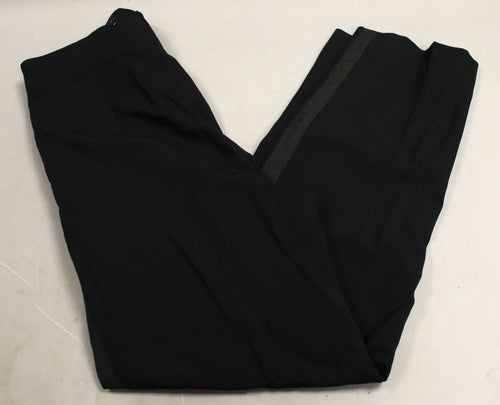 Men's Mess Dress Pants with Satin Stripe - Black - Waist: 34