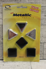 Load image into Gallery viewer, Quartet Metallic Magnets - Silver and Graphite - 6-Count - New