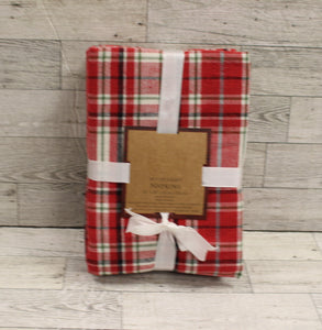 Well Dressed Home Set of 8 Plaid 20"x20" Cloth Napkins - New