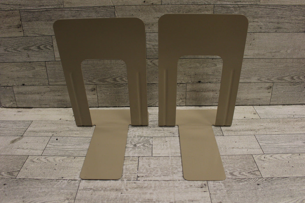 Vintage Beige Metal Bookend - Set of 2 - Used