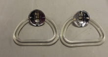 Load image into Gallery viewer, Vintage Retro Clear Lucite Chrome Wall Mount Bathroom Towel Holders - Used