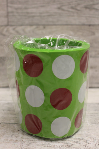 Christmas Polka Dot Can Coozie/Beverage Cooler - Lime Green - New