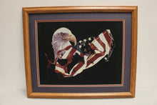 Load image into Gallery viewer, Expression In Art Tapestry Eagle with American Flag Picture - 22" x 18" - Used
