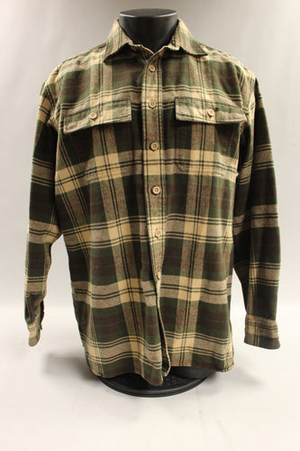 L.L. Bean Men's Green Plaid Shirt - Lg-Reg - Used