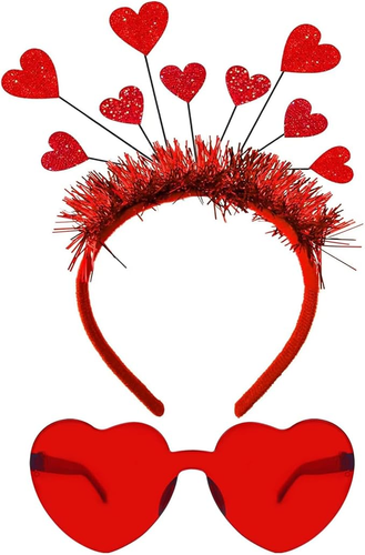 Valentine's Day Heart Headband & Heart Sunglasses - Party Holiday Love - New