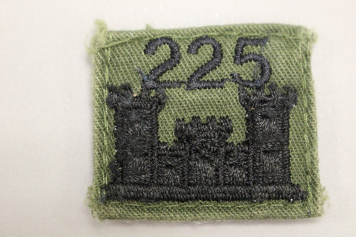 Vintage 225th US Army Engineer Corps Patch - Hook & Loop - Used